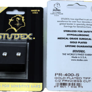 GOLD PLATED TIFF 4X4MM CZ PRINCESS CUT -PR-400-S