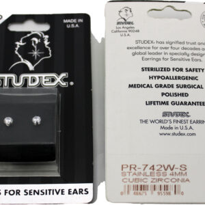 STAINLESS 4MM CUBIC ZIRCONIA /PR -PR-742W-S