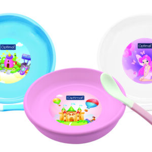 Non Slip Feeding Dish With Stp BLUE 'PINK 'WHITE