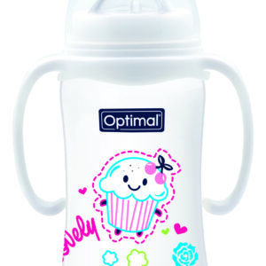 W/ NECK FEEDING BOTTLE W/ HANDLE 300ml BLUE 'PINK 'WHITE