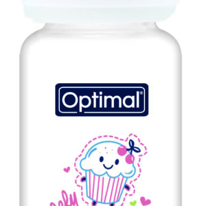 GLASS FEEDING BOTTLE COLORED 160ML BLUE 'PINK 'WHITE